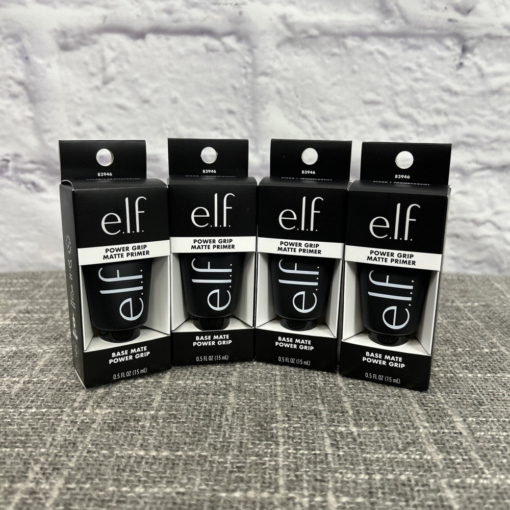 ELF Cosmetics Power Grip Matte Primer Set‎ of 4 0.5 fl oz Each Base Mate